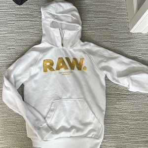 G star women's white hoodi, xs